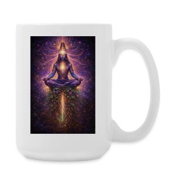 Kosmische Meditation Lichtfluss - Große Tasse 440 ml - Weiß - Rechts