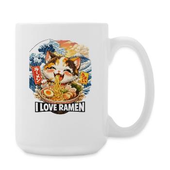 Kawaii Katze Ramen Nudeln Anime Katze - Große Tasse 440 ml - Weiß - Rechts