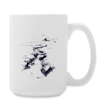 Nachtlandschaft am Bergsee - Große Tasse 440 ml - Weiß - Rechts