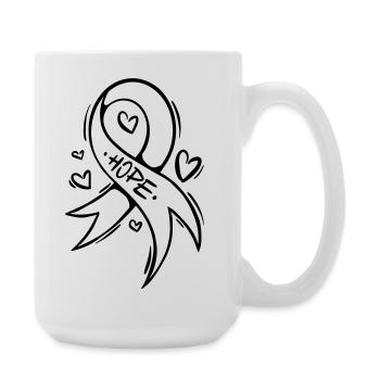 Hope Cancer Loop Heart - Large Mug 440 ml - white - Right