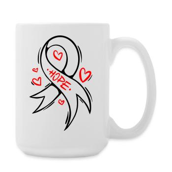 Hope Heart Cancer Loop - Large Mug 440 ml - white - Right