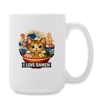 Ramen Katze - Große Tasse 440 ml - Weiß - Rechts