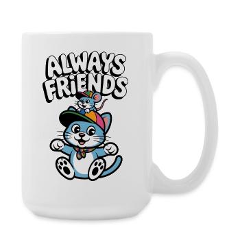 Cat and Mouse Friendship - Large Mug 440 ml - white - Right