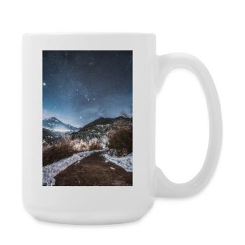 The Night SKy Above Agrafa Mountains	 - Large Mug 440 ml - white - Right