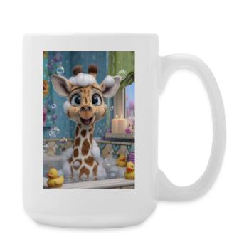 Bubble Bath Giraffe Charm - Large Mug 440 ml - white - Right
