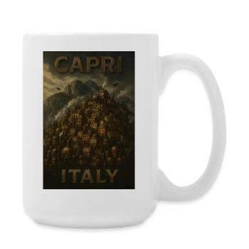 Carte de voyage Capri, Italie – Poster de voyage steampunk - Grande tasse 440 ml - blanc - Droite