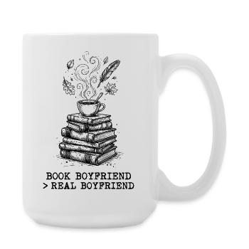 "Buchheld > Echter Freund" ! - Große Tasse 440 ml - Weiß - Rechts