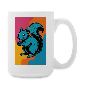 Colorful Squirrel Pop Art - Large Mug 440 ml - white - Right