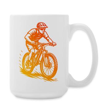 Iconic mountain bike motif - Large Mug 440 ml - white - Right