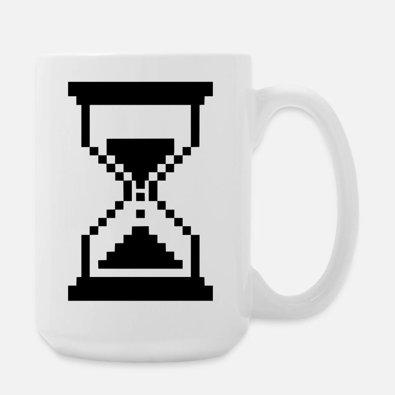 Pixel Hourglass Loading Icon - Large Mug 440 ml - white