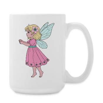 Cute Fairy in Pink Dress - Large Mug 440 ml - white - Right
