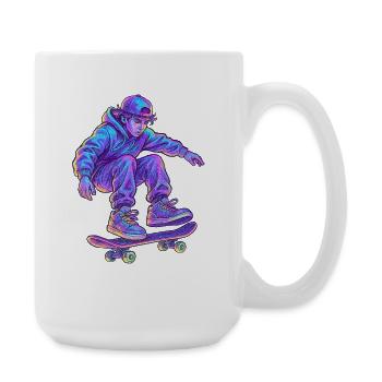 Neon Vapor Skateboarder - Große Tasse 440 ml - Weiß - Rechts