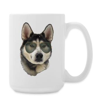 Husky Sunglasses Look - Large Mug 440 ml - white - Right