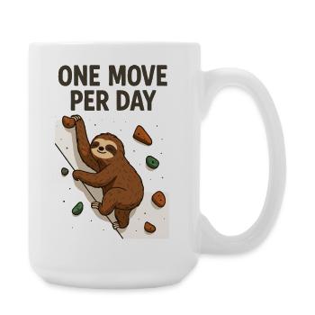 Faultier Bouldern: One Move Per Day Design - Große Tasse 440 ml - Weiß - Rechts
