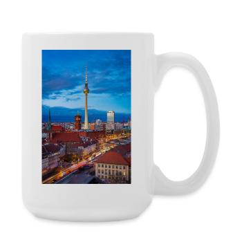 Berlin Skyline Evening Light - Large Mug 440 ml - white - Right