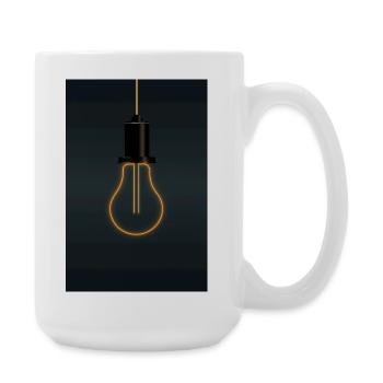 Affiche d’ampoule néon – Inspiration orange chaud - Grande tasse 440 ml - blanc - Droite