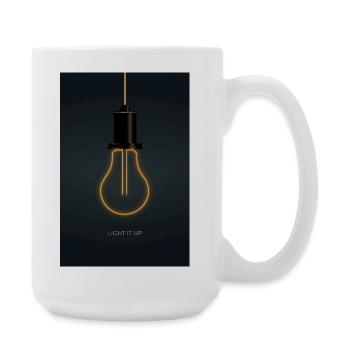 Light It Up – Neon Light Bulb Poster - Large Mug 440 ml - white - Right