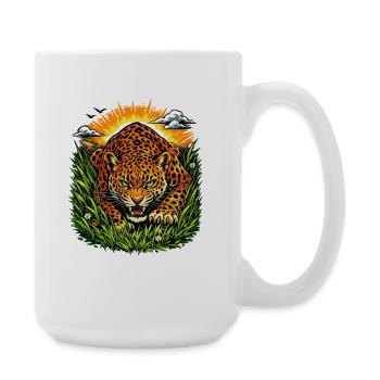 Leopard at sunrise - Large Mug 440 ml - white - Right