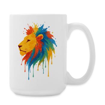 Colorful Wild Lion - Art Colors Pop - Large Mug 440 ml - white - Right