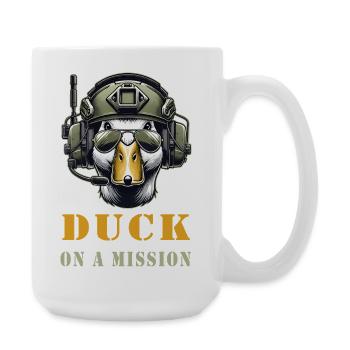Un canard en mission - Grande tasse 440 ml - blanc - Droite