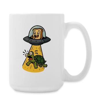 Toast to UFOs: Turtle Abduction - Large Mug 440 ml - white - Right