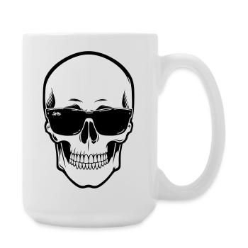 Skeleton with Sunglasses in Monochrome - Large Mug 440 ml - white - Right