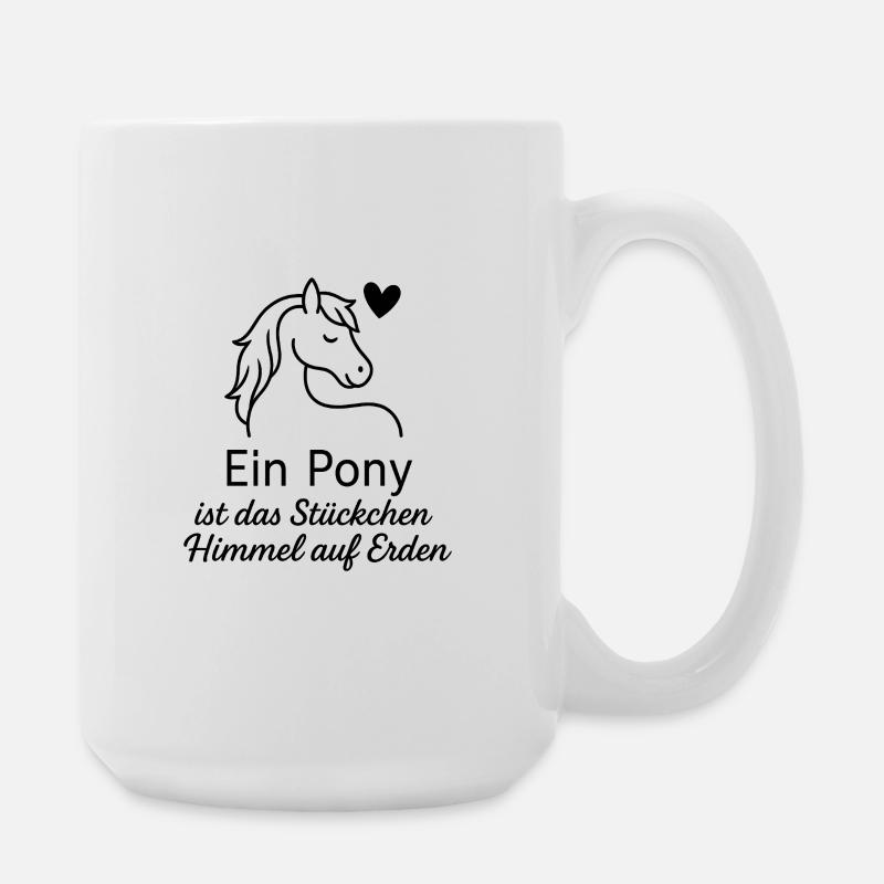 Pony Heart Hand Drawing Saying - Large Mug 440 ml - white