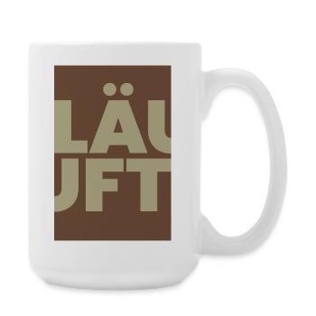 LÄUFT  Typo Retro Kontrast - Große Tasse 440 ml - Weiß - Rechts