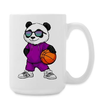 Basketball player Panda - Large Mug 440 ml - white - Right