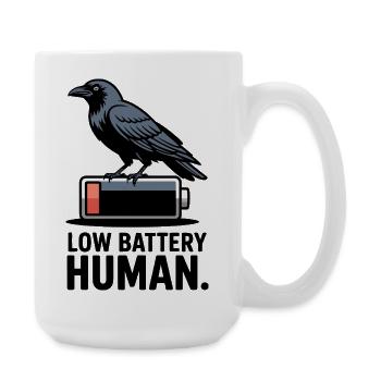 Raven Over Low Battery - Large Mug 440 ml - white - Right
