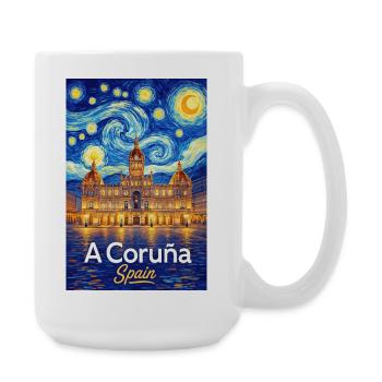 A Coruña Spain - Große Tasse 440 ml - Weiß - Rechts
