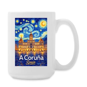 A Coruna Spain - Große Tasse 440 ml - Weiß - Rechts