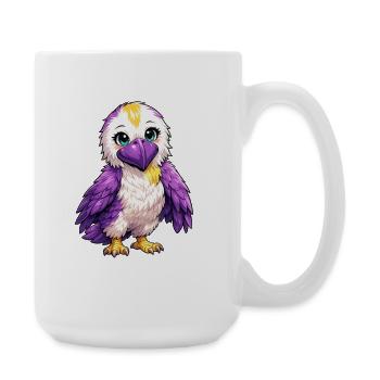 Flame Colored Parrot Cartoon - Large Mug 440 ml - white - Right