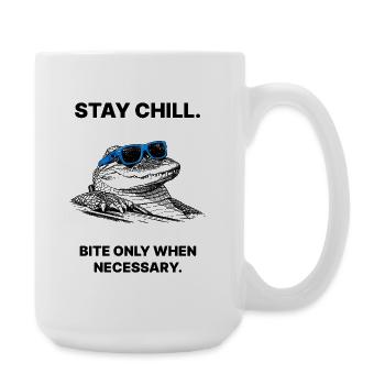 Stay Cool – Chillender Alligator Pop Art - Große Tasse 440 ml - Weiß - Rechts
