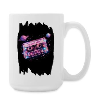 Cosmic Mix Tape Retro 80s Space Cassette - Large Mug 440 ml - white - Right