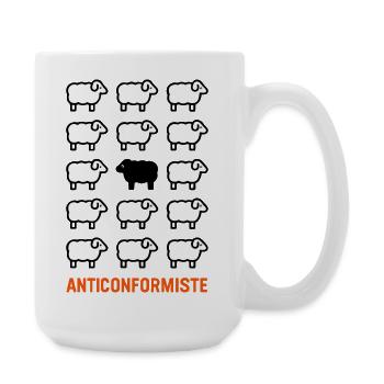 Nonkonformist – Schwarzes Schaf – Anarchistischer Punk - Große Tasse 440 ml - Weiß - Rechts
