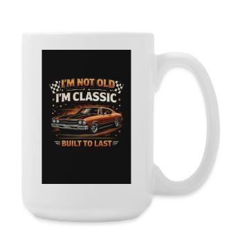 Old School Classic Built to Last - Large Mug 440 ml - white - Right