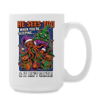He Sees You Horror Christmas - Large Mug 440 ml - white - Right