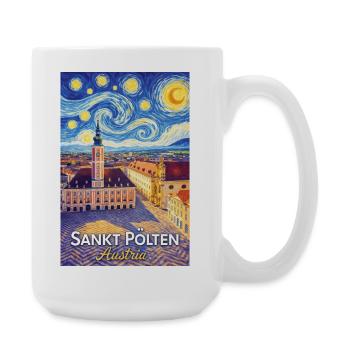 Sankt Pölten, Österreich - Große Tasse 440 ml - Weiß - Rechts