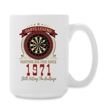 Darts T-Shirt 1971 Birthday, Darts Legend Shirt - Large Mug 440 ml - white - Right