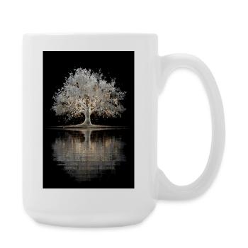 Leuchtendes Silberbaumleuchten - Große Tasse 440 ml - Weiß - Rechts