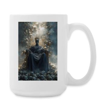 Skull Throne Crowned King - Large Mug 440 ml - white - Right