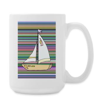 Segelboot - Große Tasse 440 ml - Weiß - Rechts