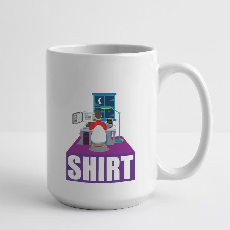 Night Shift Coder Programmer Desk Graphic Large Mug 440 ml