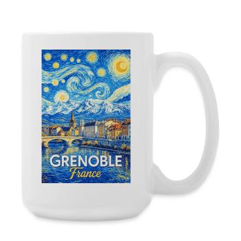 Grenoble, France - Grande tasse 440 ml - blanc - Droite