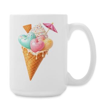 Herz Eis in Waffel Illustration  - Large Mug 440 ml - white - Right