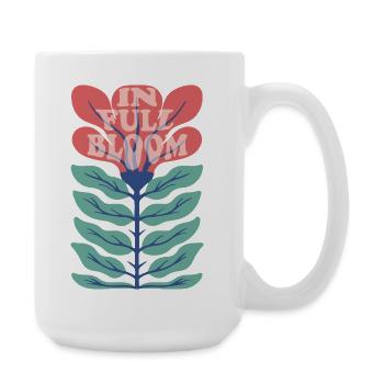 In Full Bloom – Retro Floral Saying - Large Mug 440 ml - white - Right
