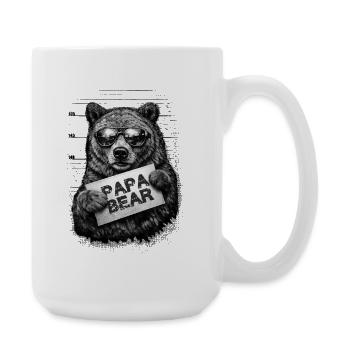 Photo d’identité d’identité de Papa Ours – Cadeau rétro pour la fête des pères - Grande tasse 440 ml - blanc - Droite