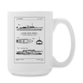 Art lineal des plans du yacht - Grande tasse 440 ml - blanc - Droite