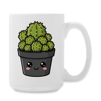 Kawaii-Kaktus-Topfgarten - Große Tasse 440 ml - Weiß - Rechts